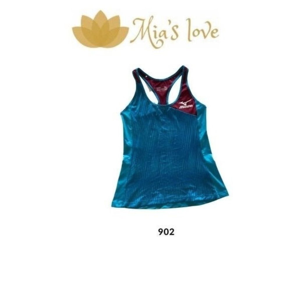 NEW Mizuno Womens Size S Blue running workout yoga athletic performance Tank Top